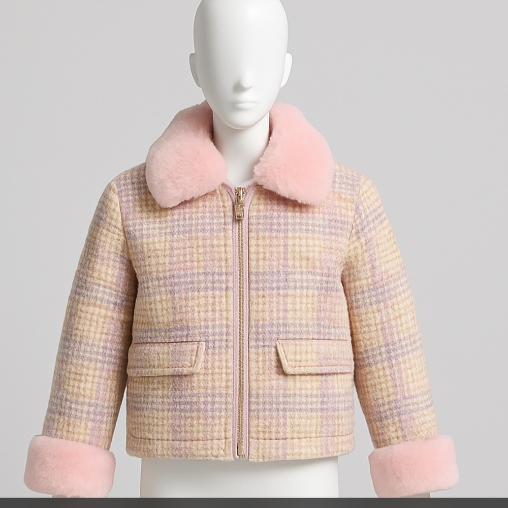 Tractr Pink faux Fur Trim Jacket